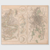 Old Scotland West Coast & Cities Map (1872) Geschenkpapier (Flach)