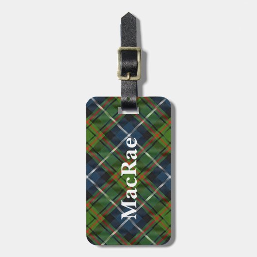 Old Scotsman Clan MacRae Tartan Gepäckanhänger (Vorderseite vertikal)