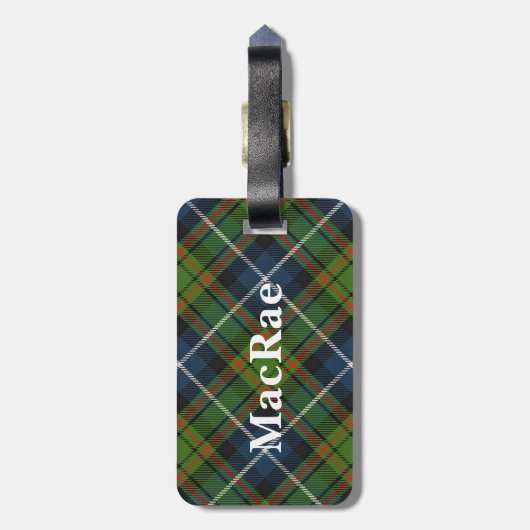 Old Scotsman Clan MacRae Tartan Gepäckanhänger (Rückseite vertikal)