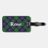 Old Scotsman Clan Rose Tartan Gepäckanhänger (Rückseite horizontal)