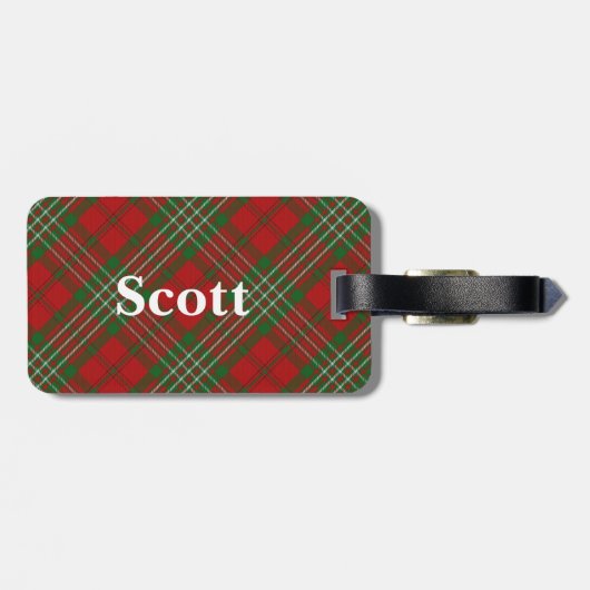 Old Scotsman Clan Scott Tartan Gepäckanhänger (Rückseite horizontal)