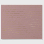 Old Script Gold Mauve Lilac Blush Pink Royal Paris Geschenkpapier (Flach)