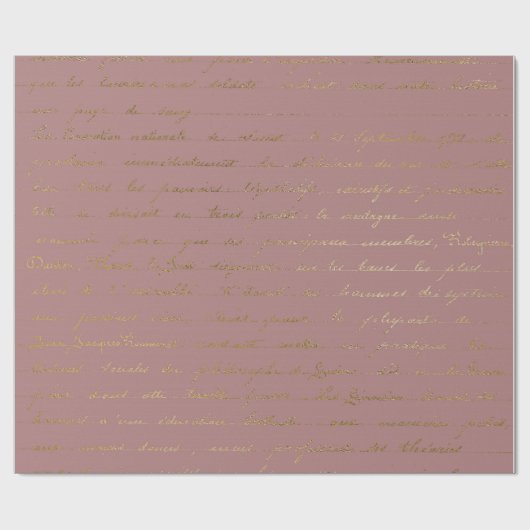 Old Script Gold Mauve Lilac Blush Pink Royal Paris Geschenkpapier (Flach)