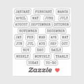 Old Script Monthly  Index Tabs Tab Binder Divider Aufkleber (Blatt)