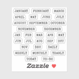 Old Script Monthly  Index Tabs Tab Binder Divider Aufkleber