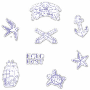 Old Sea Dog Sailor Tattoos Aufkleber