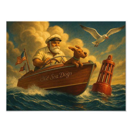Old Sea Dogs: a sailor and his trusty canine Fotodruck (Vorne)