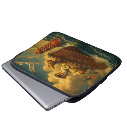 Old Sea Dogs: a sailor and his trusty canine Laptopschutzhülle (Vorne Knopf)