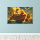 Old Sea Dogs: a sailor and his trusty canine  Leinwanddruck (Insitu (Holzboden))