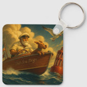 Old Sea Dogs: a sailor and his trusty canine  Schlüsselanhänger (Rückseite)