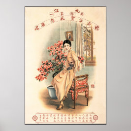 Old SHANGHAI CHINESE FRAU Vintage Werbung Poster