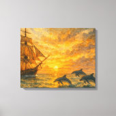 Old Ship Sunset Leinwanddruck (Vorderseite)