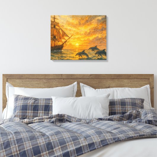 Old Ship Sunset Leinwanddruck (Insitu (Schlafzimmer))