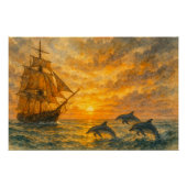 Old Ship Sunset Poster (Vorderseite)