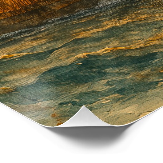 Old Ship Sunset Poster (Ecke)