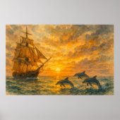Old Ship Sunset Poster (Vorne)