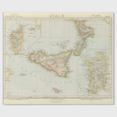 Old Sicily Italy Map (1883) Geschenkpapier (Flach)