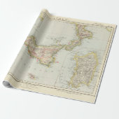 Old Sicily Italy Map (1883) Geschenkpapier (Ungerollt)