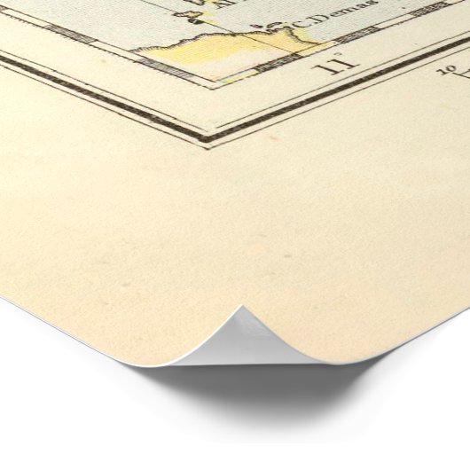 Old Sicily Italy Map (1883) Poster (Ecke)