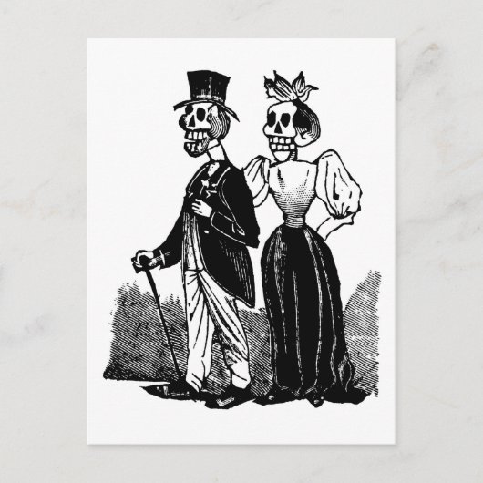 Old Skeleton Couple Circa 1900, Mexiko Postkarte (Vorderseite)