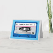 Old Skool Dark Blue Kassette Mix Tape Greetings Karte (Vorderseite)