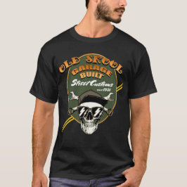 Old Skool Mechanic Garage gebaut Straße Zoll T-Shirt