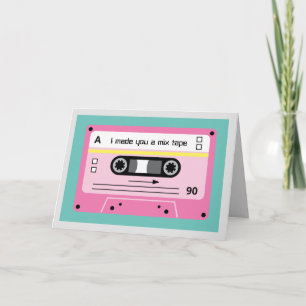 Old Skool Pink Kassette Mix Tape Grüße Karte