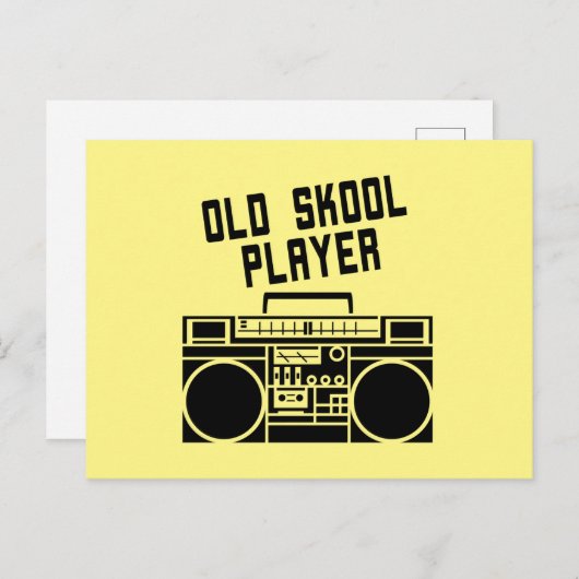 Old Skool Player Retro Stereo Boombox Postkarte (Vorne/Hinten)