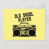 Old Skool Player Retro Stereo Boombox Postkarte (Vorderseite)