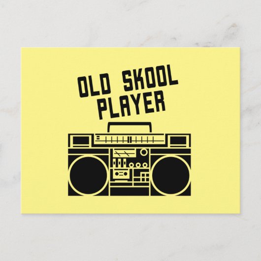 Old Skool Player Retro Stereo Boombox Postkarte (Vorderseite)