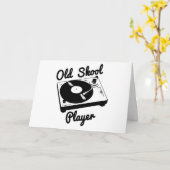 Old Skool Player Vinyl Record Turntable DJ Karte (Gelbe Blume)