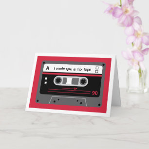 Old Skool Rot-Schwarze Kassette-Mix-Tape-Gruß Karte