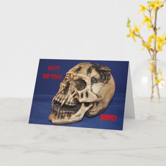Old Skull Birthday Card Karte (Gelbe Blume)