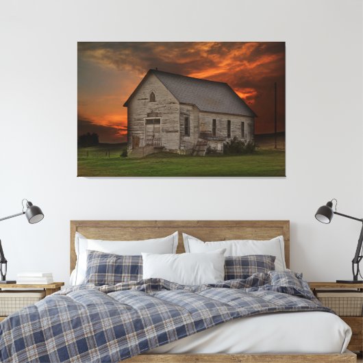 Old South Dakota Rustikales Gebäude Canvas Print Leinwanddruck (Insitu (Schlafzimmer))