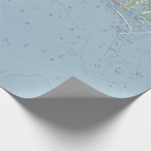 Old Southern North Carolina Coast Map (1953)  Geschenkpapier (Ecke)