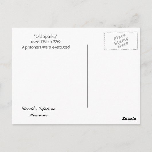 Old Sparky Postkarte (Rückseite)