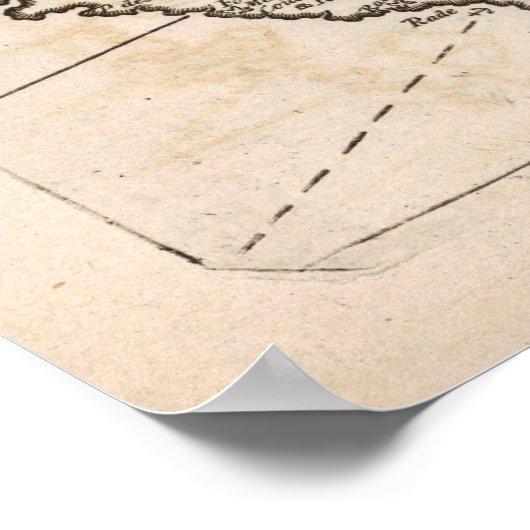 Old St Kitts, Guadeloupe & Martinique Map (1794) Poster (Ecke)