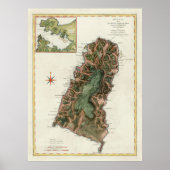 Old St Lucia Island Map (1794) Poster (Vorne)