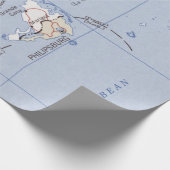 Old St Martin, Anguilla & St Barts Island Karte  Geschenkpapier (Ecke)