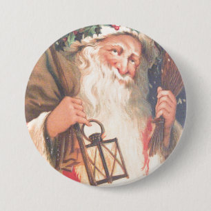 Old St Nicholas mit Lantern Vintage Taste Button