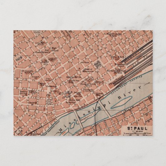 Old St Paul MN Karte Postkarte (Vorderseite)