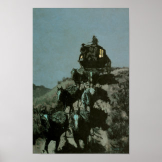 Old Stagecoach der Plains by Remington Print Poster