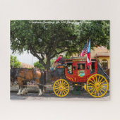 Old Stagecoach Texas.Christmas Grüße Puzzle (Horizontal)