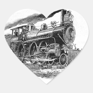 Old Steam Locomotive Herz-Aufkleber