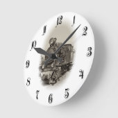 Old steam locomotive runde wanduhr (Winkel)