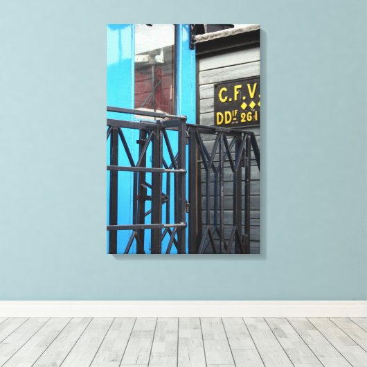 Old Steam Train Le Mastrou Blue Wagon Leinwand (Insitu (Holzboden))