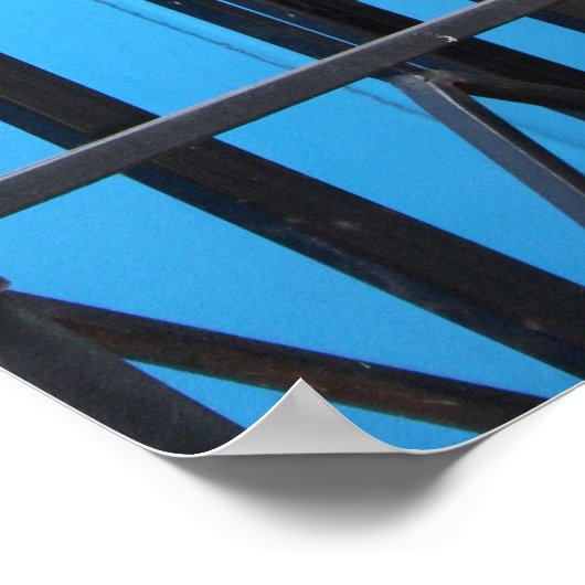 Old Steam Train Le Mastrou Blue Wagon Poster (Ecke)