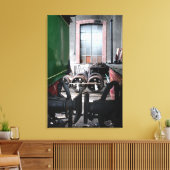 Old Steam Train Le Mastrou Rail yard Leinwand (Insitu (Wohnzimmer))