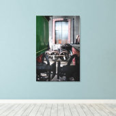 Old Steam Train Le Mastrou Rail yard Leinwand (Insitu (Holzboden))