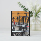 Old Steam Train Le Mastrou Wagon Crank Postkarte (Stehend Vorderseite)